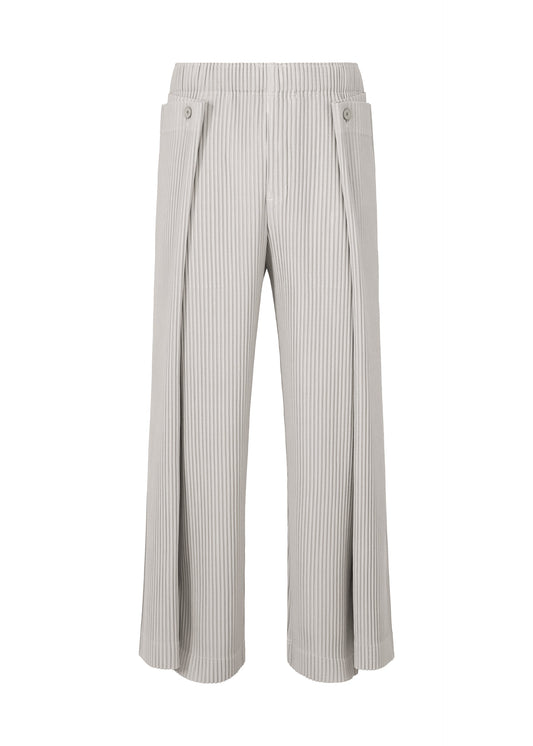 A product shot of the HOMME PLISSÉ ISSEY MIYAKE MOTION BLUR trousers in ray gray.