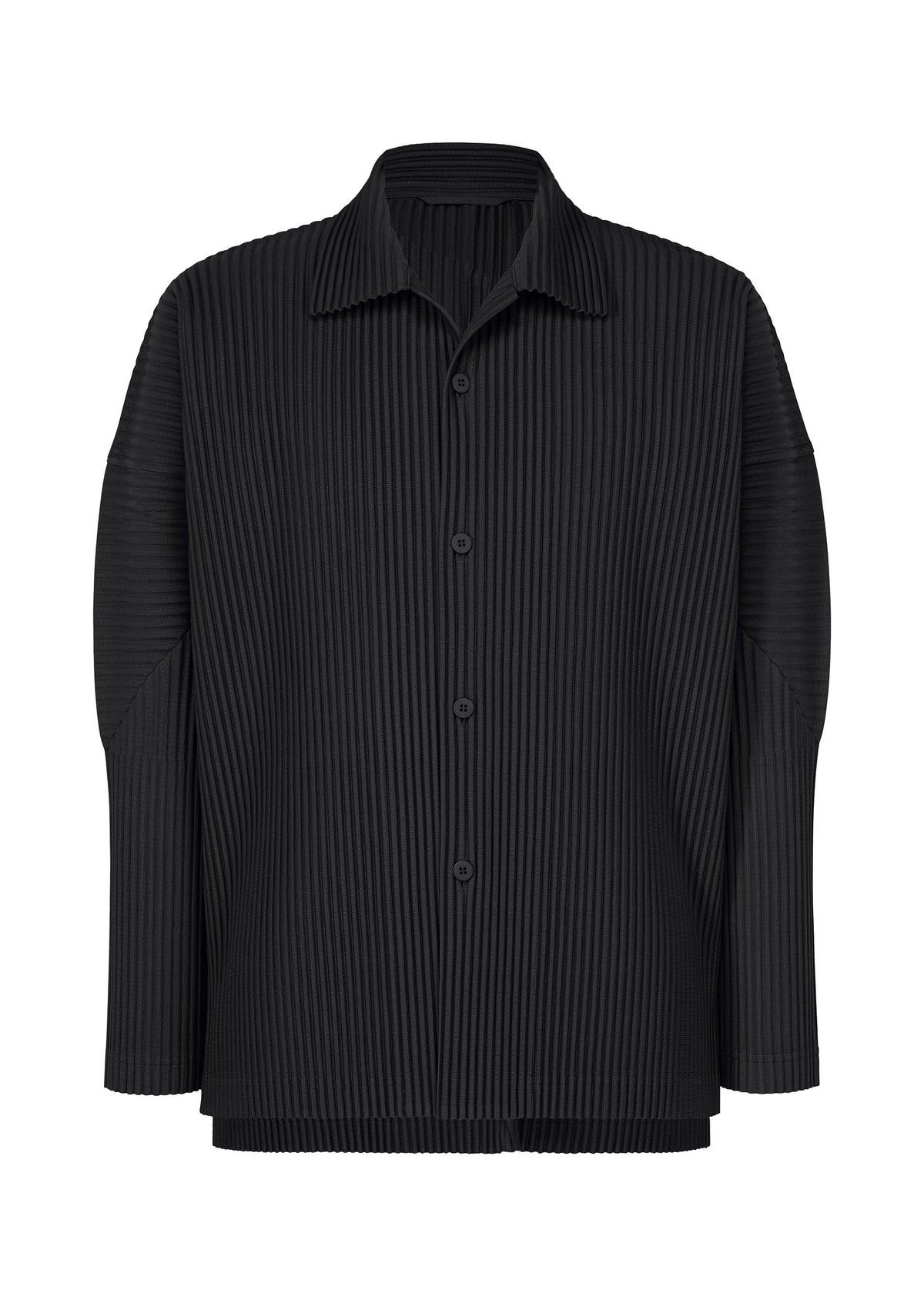 A product shot of the HOMME PLISSÉ ISSEY MIYAKE MONTHLY COLORS : OCTOBER shirt in black.