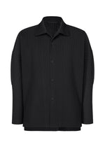 A product shot of the HOMME PLISSÉ ISSEY MIYAKE MONTHLY COLORS : OCTOBER shirt in black.