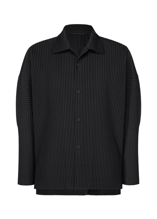 A product shot of the HOMME PLISSÉ ISSEY MIYAKE MONTHLY COLORS : OCTOBER shirt in black.