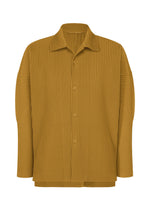 A product shot of the HOMME PLISSÉ ISSEY MIYAKE MONTHLY COLORS : OCTOBER shirt in shade dandelion.