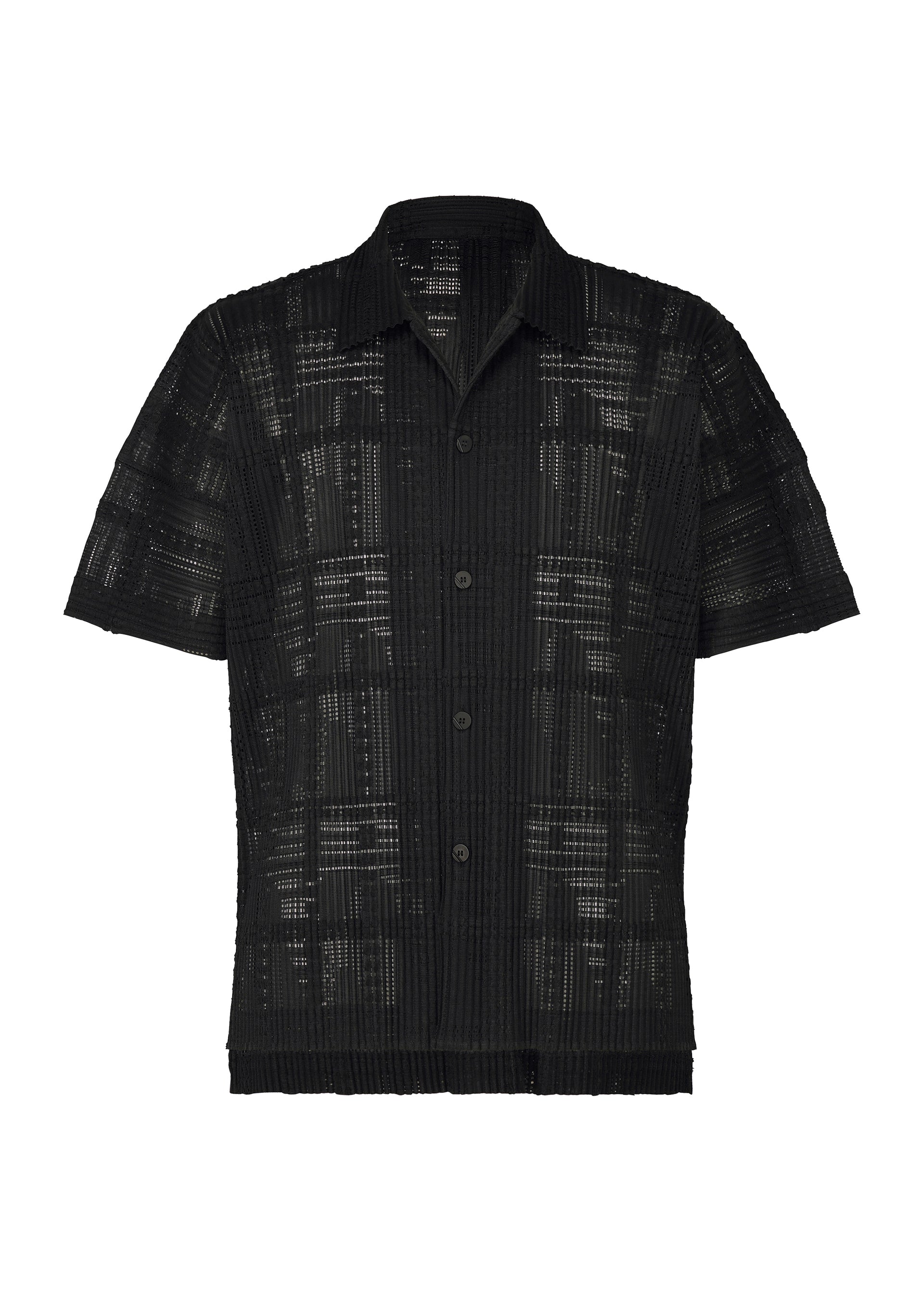 LACE GRID PLEATS Shirt Black – ISSEY MIYAKE EU