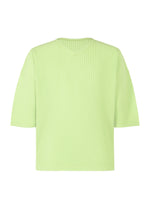 A product shot of the HOMME PLISSÉ ISSEY MIYAKE MONTHLY COLORS : JULY t-shirt in shine green.