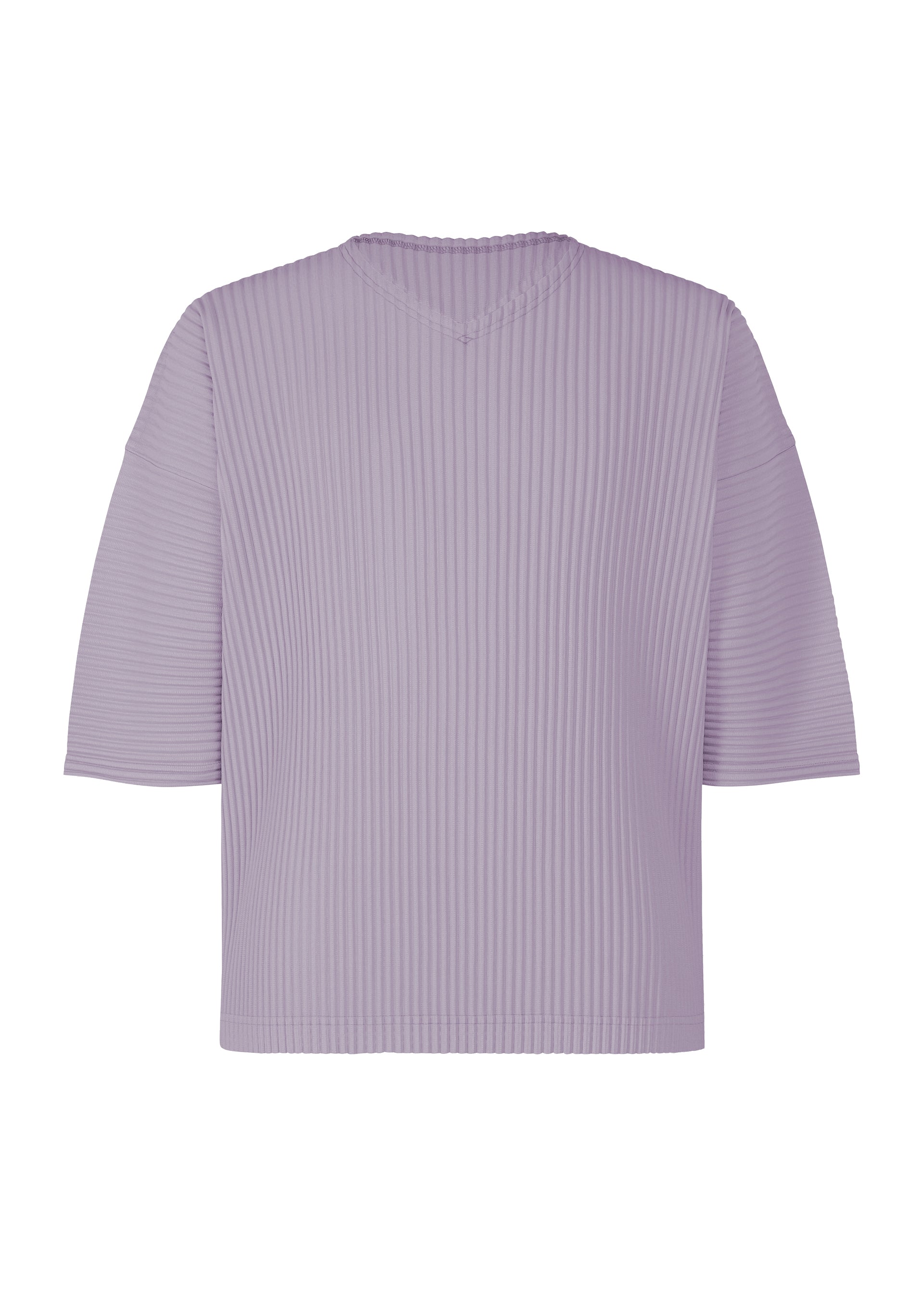 A product shot of the HOMME PLISSÉ ISSEY MIYAKE MONTHLY COLORS : JULY t-shirt in gloom purple.