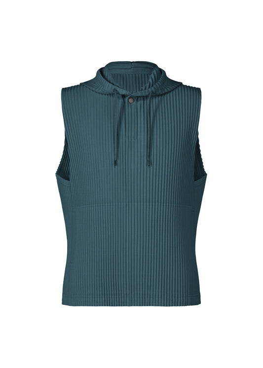 A product shot of the HOMME PLISSÉ ISSEY MIYAKE MONTHLY COLORS : SEPTEMBER t-shirt in shadow blue.