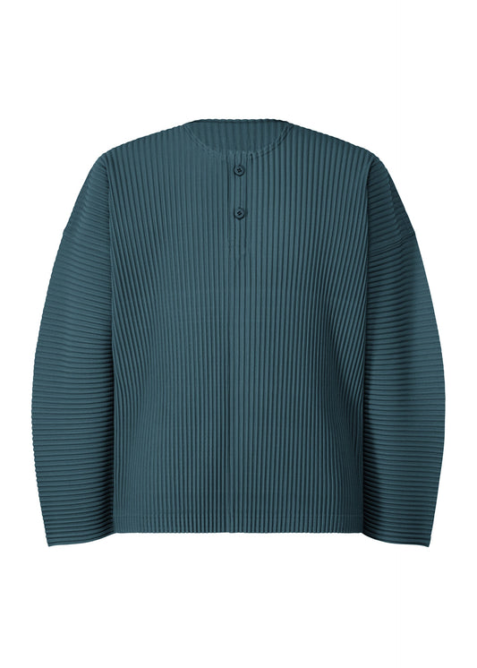 A product shot of the HOMME PLISSÉ ISSEY MIYAKE MONTHLY COLORS : SEPTEMBER t-shirt in shadow blue.