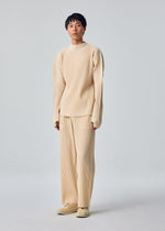 A model wears the HOMME PLISSÉ ISSEY MIYAKE MONTHLY COLORS : OCTOBER shirt.