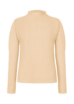 A product shot of the HOMME PLISSÉ ISSEY MIYAKE MONTHLY COLORS : OCTOBER shirt in glow cream.