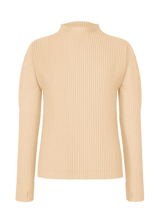 A product shot of the HOMME PLISSÉ ISSEY MIYAKE MONTHLY COLORS : OCTOBER shirt in glow cream.
