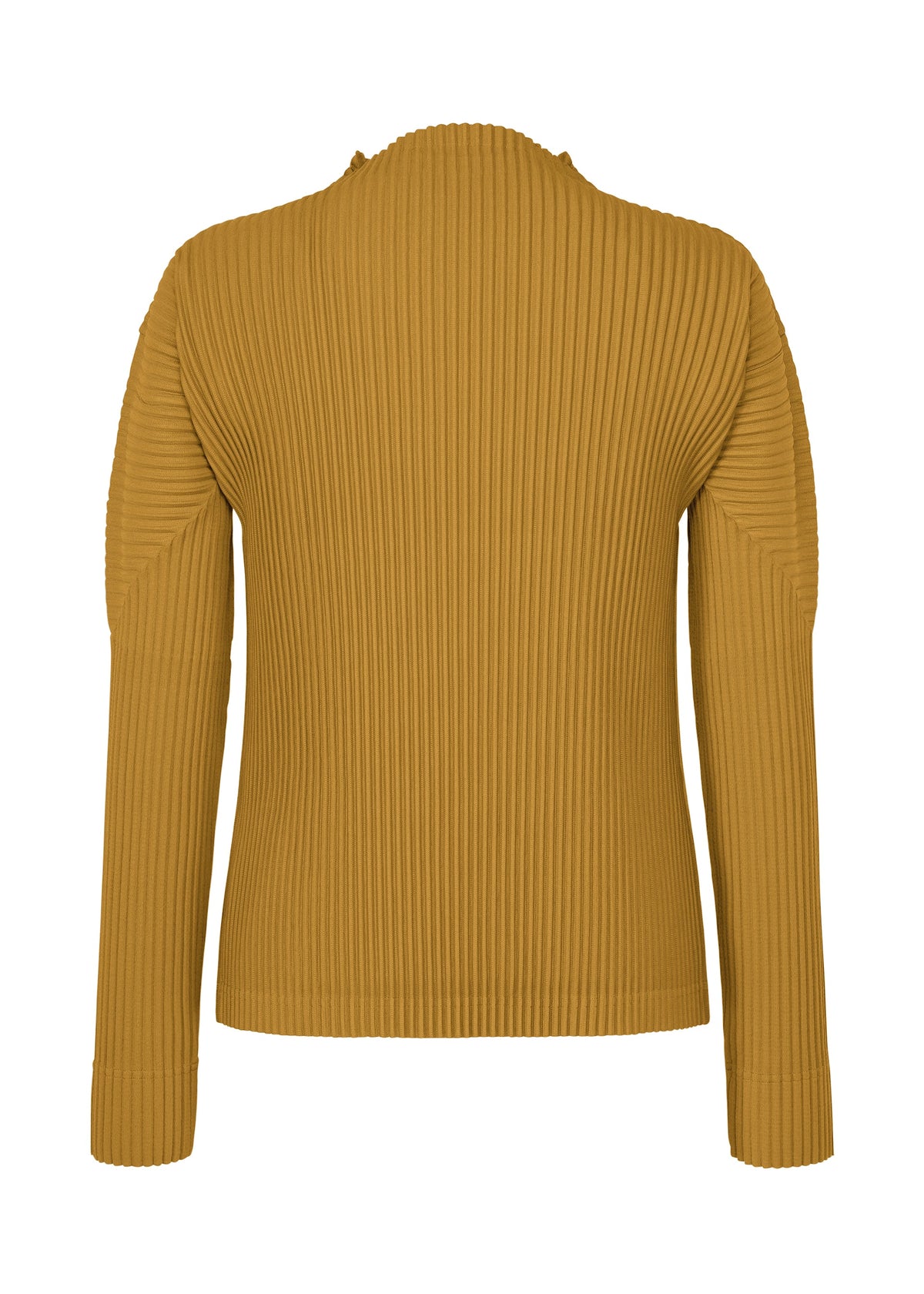 A detail shot of the HOMME PLISSÉ ISSEY MIYAKE MONTHLY COLORS : OCTOBER shirt.