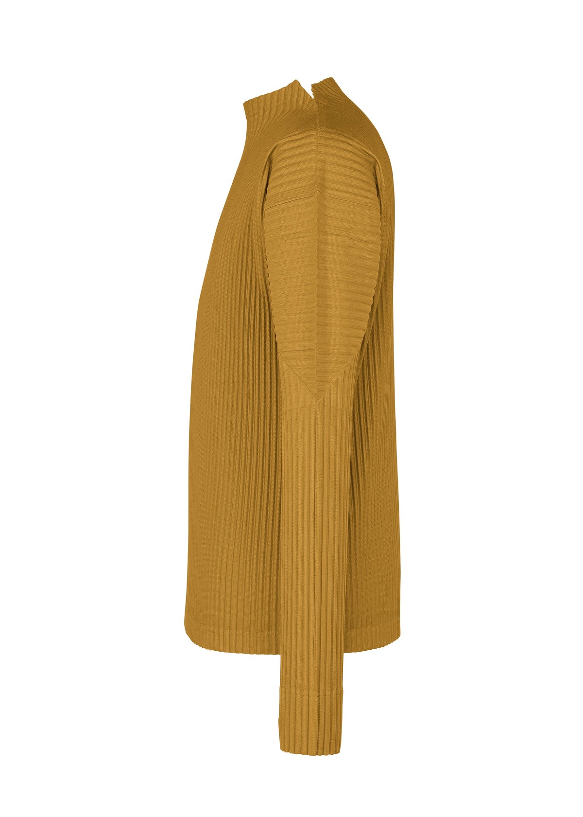 A detail shot of the HOMME PLISSÉ ISSEY MIYAKE MONTHLY COLORS : OCTOBER shirt.
