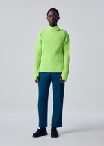 A model wears the HOMME PLISSÉ ISSEY MIYAKE COLOR PLEATS 1 color-pleats-1-t-shirt-darkside-brown.