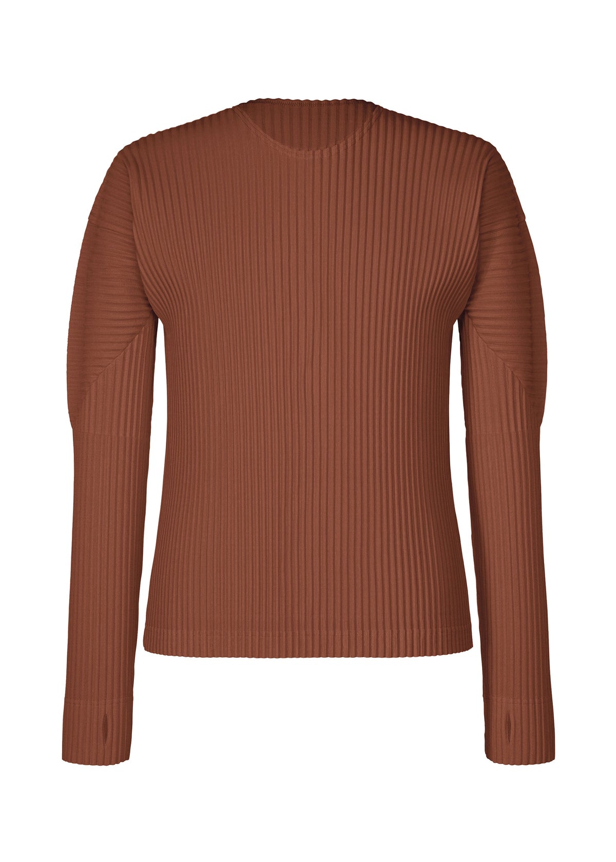 A product shot of the HOMME PLISSÉ ISSEY MIYAKE COLOR PLEATS 1 shirt in darkside brown.
