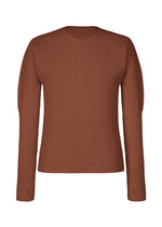 A product shot of the HOMME PLISSÉ ISSEY MIYAKE COLOR PLEATS 1 shirt in darkside brown.