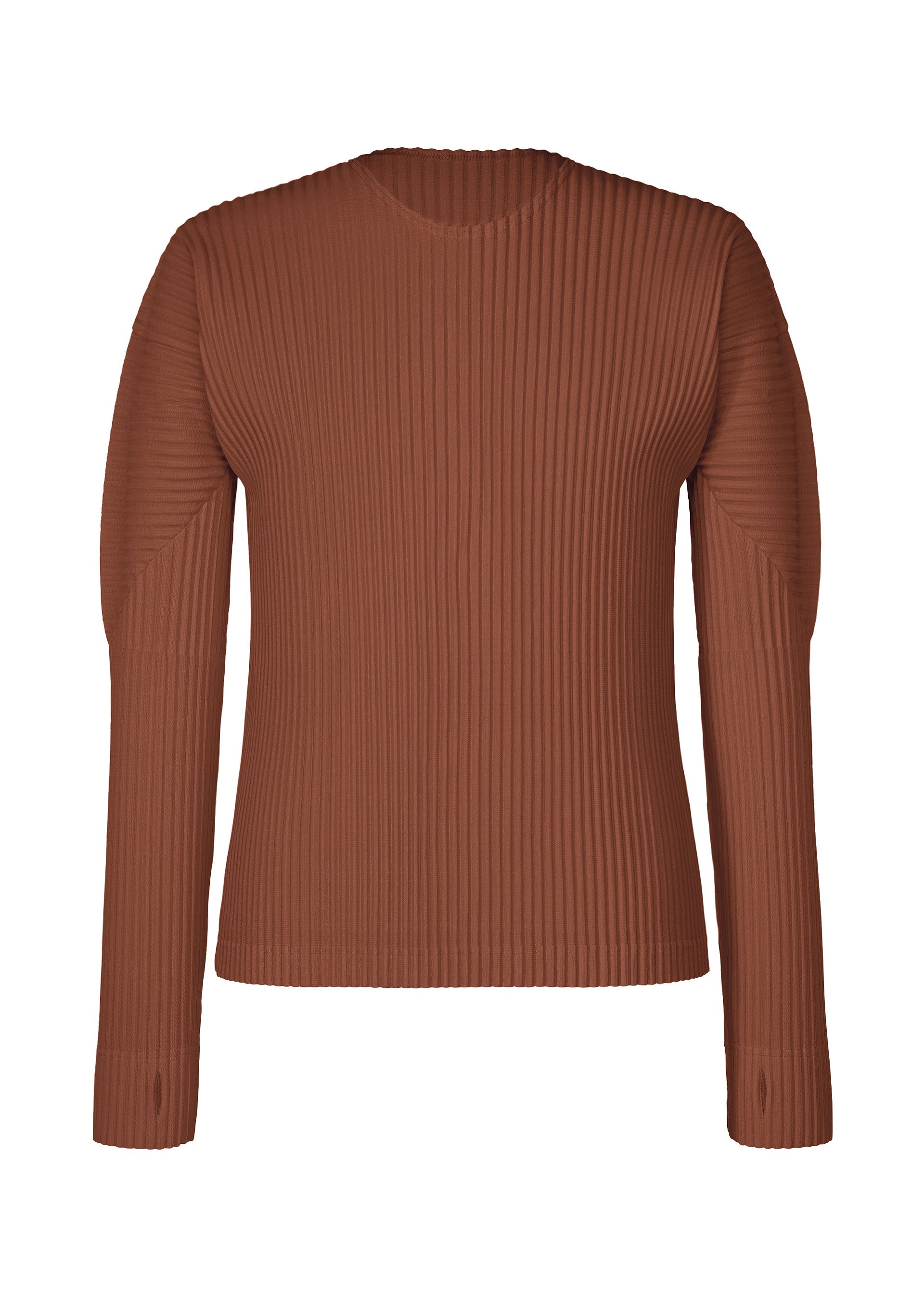 A product shot of the HOMME PLISSÉ ISSEY MIYAKE COLOR PLEATS 1 shirt in darkside brown.