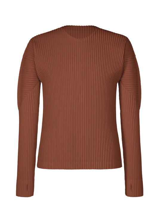A product shot of the HOMME PLISSÉ ISSEY MIYAKE COLOR PLEATS 1 shirt in darkside brown.