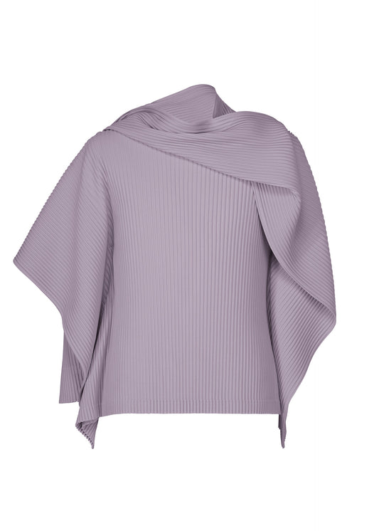 A product shot of the HOMME PLISSÉ ISSEY MIYAKE MOTION BLUR t-shirt in gloom purple.