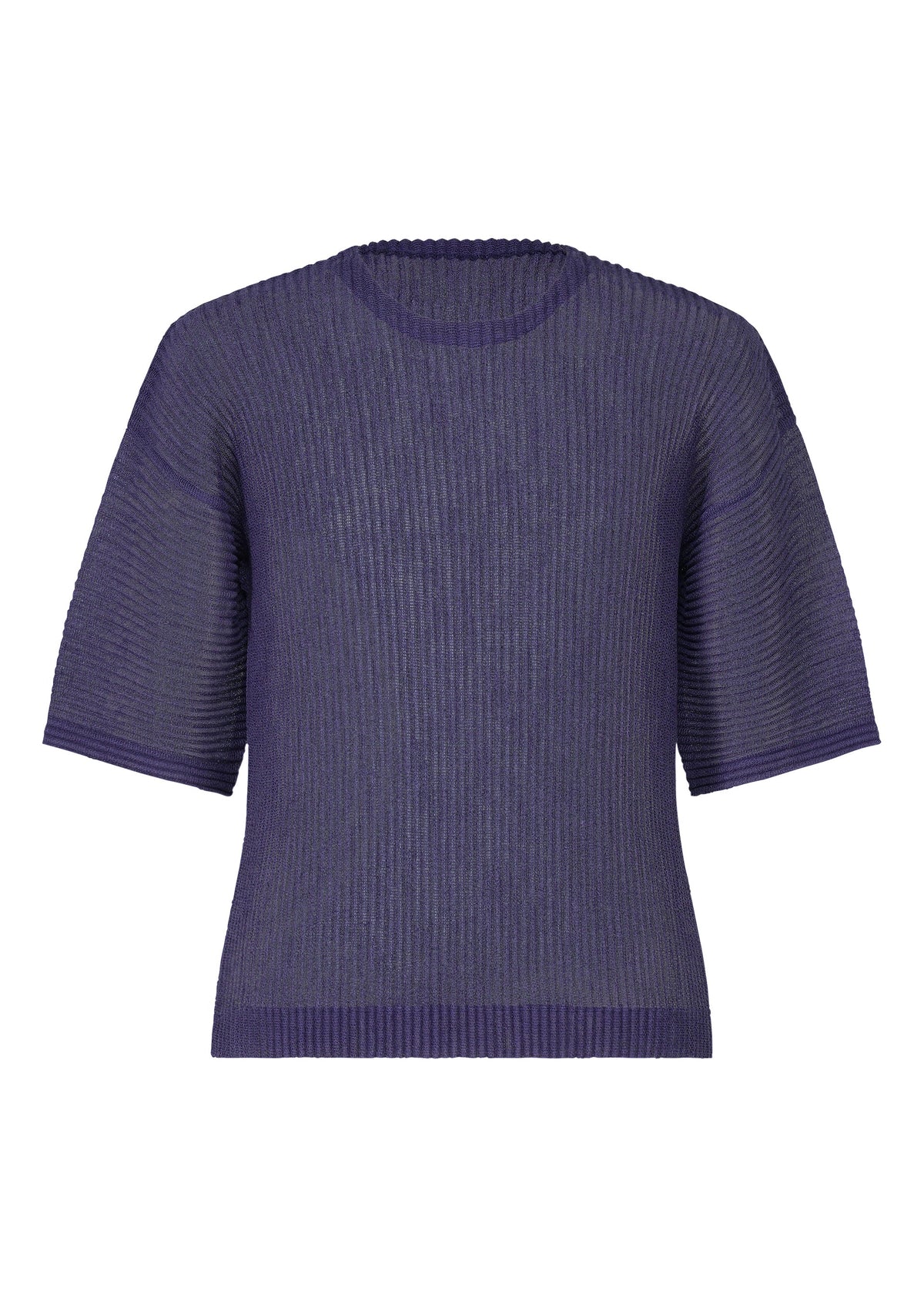 A product shot of the HOMME PLISSÉ ISSEY MIYAKE RUSTIC MESH t-shirt in blue.