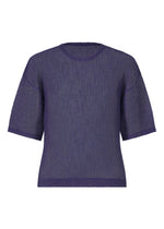 A product shot of the HOMME PLISSÉ ISSEY MIYAKE RUSTIC MESH t-shirt in blue.