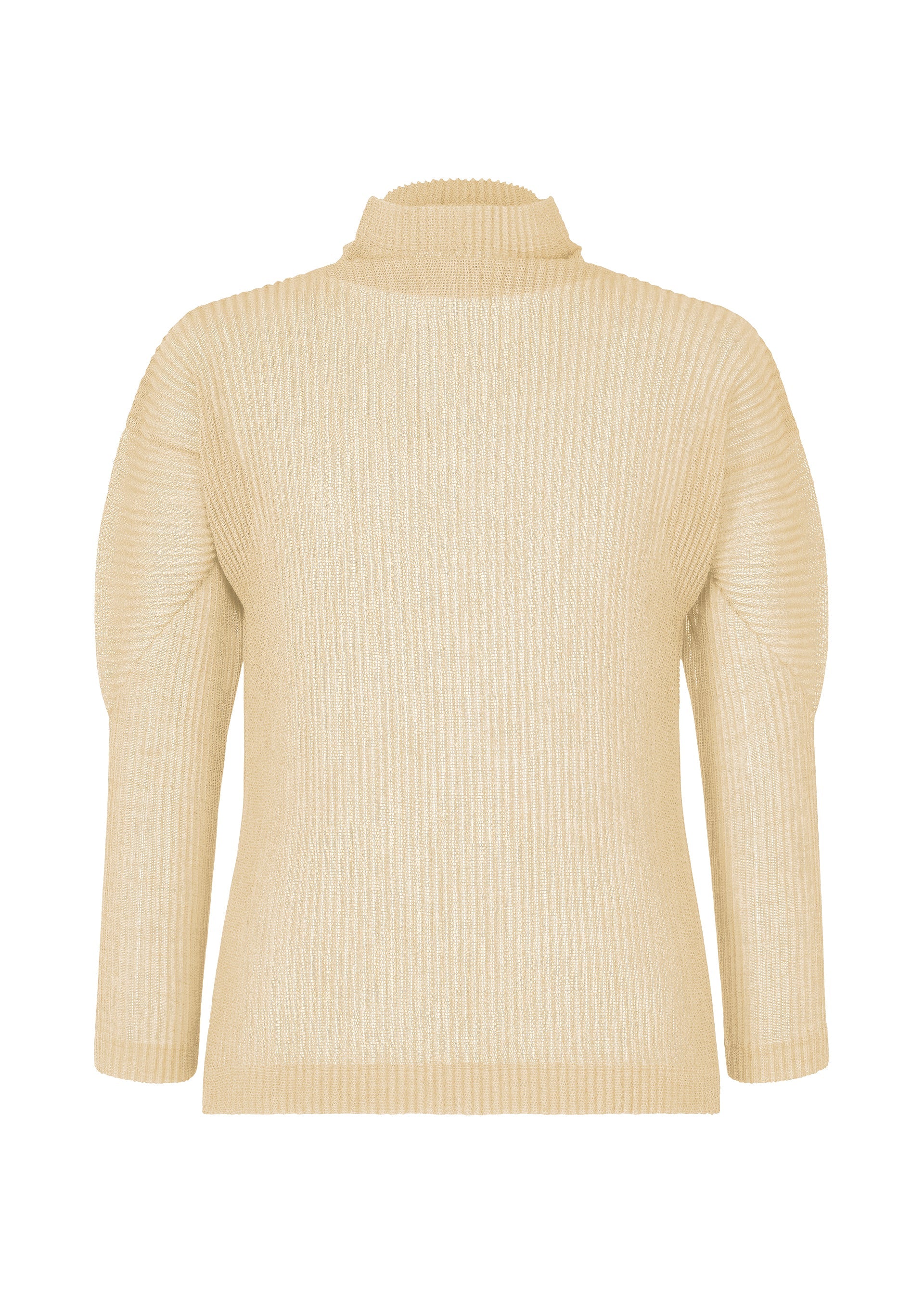 A product shot of the HOMME PLISSÉ ISSEY MIYAKE RUSTIC MESH t-shirt in ivory.