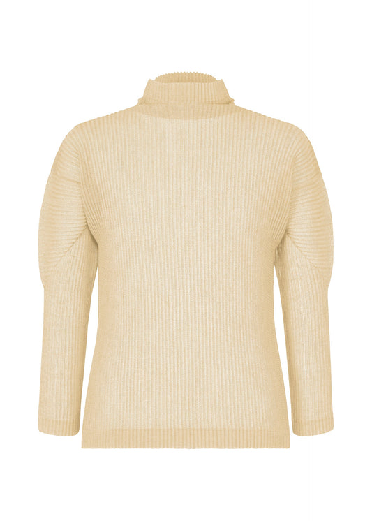 A product shot of the HOMME PLISSÉ ISSEY MIYAKE RUSTIC MESH t-shirt in ivory.