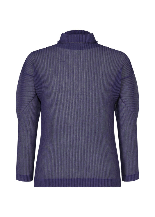 A product shot of the HOMME PLISSÉ ISSEY MIYAKE RUSTIC MESH t-shirt in blue.