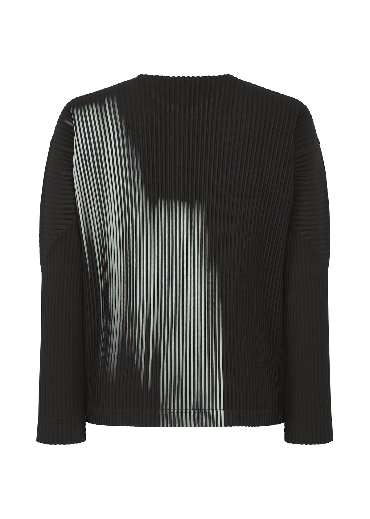 A detail shot of the HOMME PLISSÉ ISSEY MIYAKE IN THE SHADOW shirt.