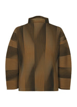 A product shot of the HOMME PLISSÉ ISSEY MIYAKE BLEND OF LIGHTS t-shirt in brown.