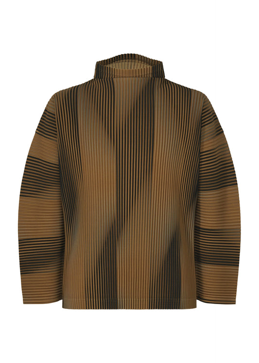 A product shot of the HOMME PLISSÉ ISSEY MIYAKE BLEND OF LIGHTS t-shirt in brown.