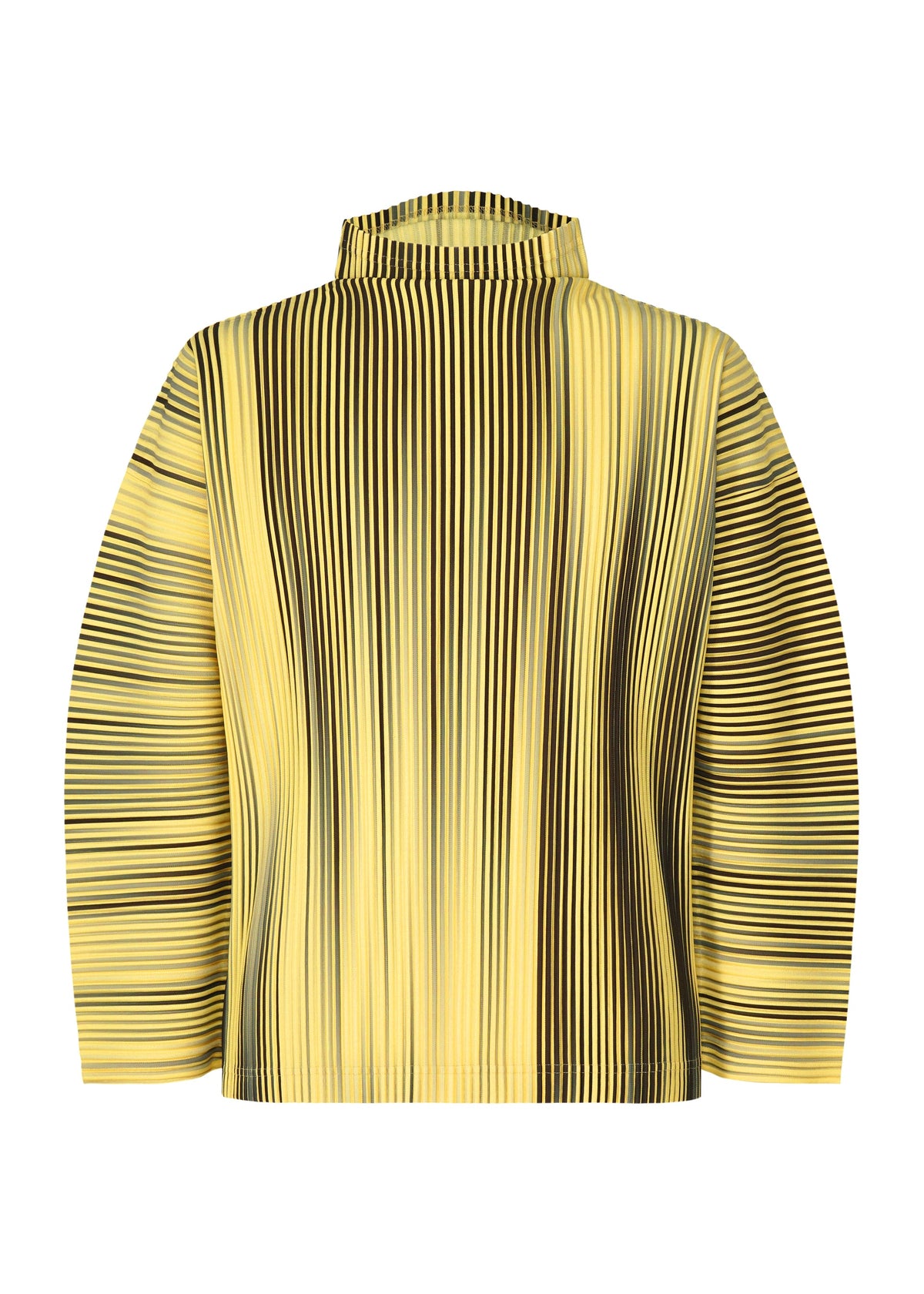 A product shot of the HOMME PLISSÉ ISSEY MIYAKE BLEND OF LIGHTS t-shirt in yellow.