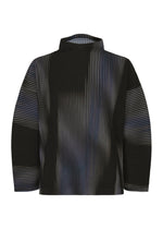 A product shot of the HOMME PLISSÉ ISSEY MIYAKE BLEND OF LIGHTS t-shirt in blue.