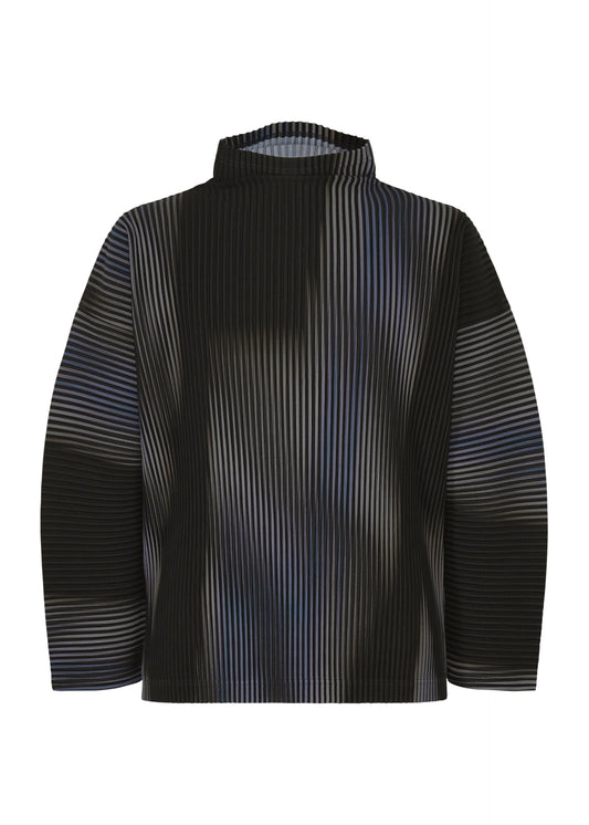 A product shot of the HOMME PLISSÉ ISSEY MIYAKE BLEND OF LIGHTS t-shirt in blue.