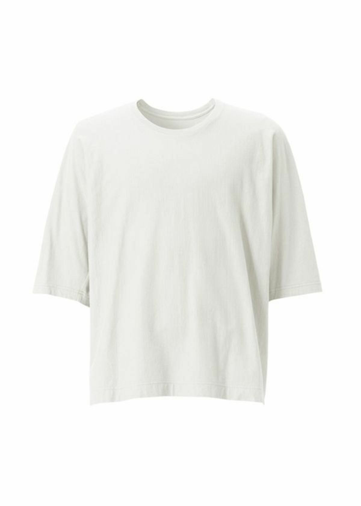 A product shot of the HOMME PLISSÉ ISSEY MIYAKE RELEASE-T BASIC t-shirt in white.