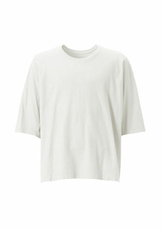 A product shot of the HOMME PLISSÉ ISSEY MIYAKE RELEASE-T BASIC t-shirt in white.
