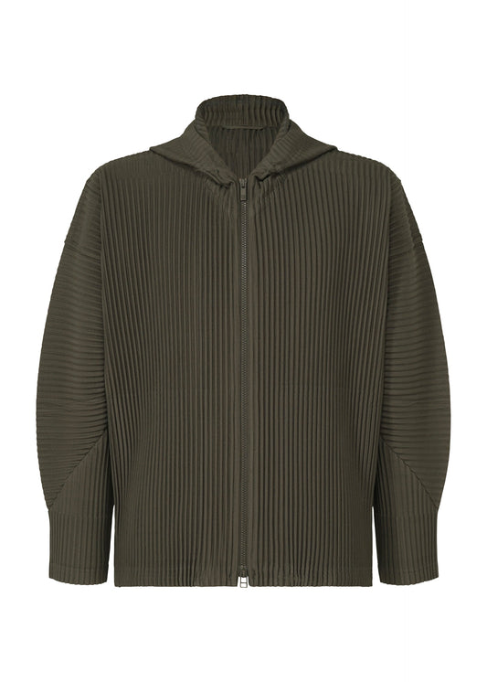 A product shot of the HOMME PLISSÉ ISSEY MIYAKE MONTHLY COLORS : JULY blouson in shade grayish brown.