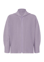 A product shot of the HOMME PLISSÉ ISSEY MIYAKE MONTHLY COLORS : JULY blouson in gloom purple.