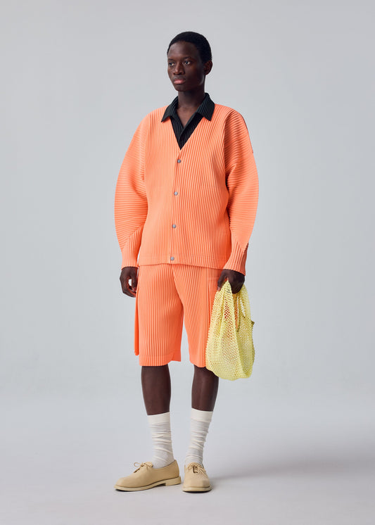 A model wears the HOMME PLISSÉ ISSEY MIYAKE MONTHLY COLORS : SEPTEMBER blouson.