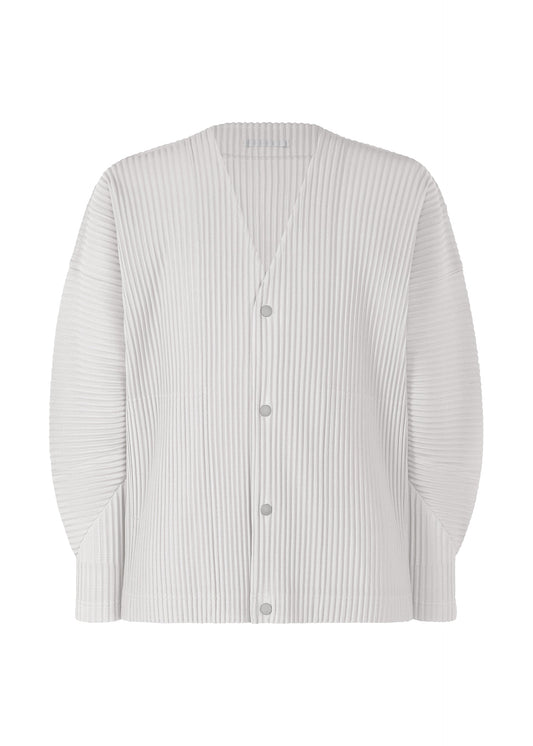 A product shot of the HOMME PLISSÉ ISSEY MIYAKE MONTHLY COLORS : SEPTEMBER blouson in ray gray.