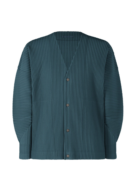 A product shot of the HOMME PLISSÉ ISSEY MIYAKE MONTHLY COLORS : SEPTEMBER blouson in shadow blue.