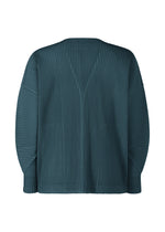 A detail shot of the HOMME PLISSÉ ISSEY MIYAKE MONTHLY COLORS : SEPTEMBER blouson.