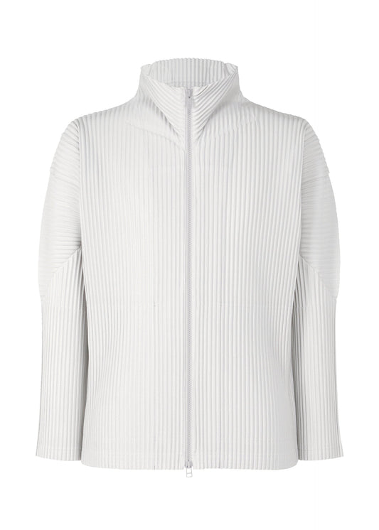 A product shot of the HOMME PLISSÉ ISSEY MIYAKE COLOR PLEATS 2 blouson in flash gray.