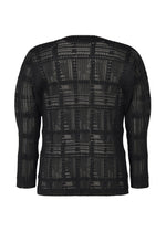 A detail shot of the HOMME PLISSÉ ISSEY MIYAKE LACE GRID PLEATS blouson.