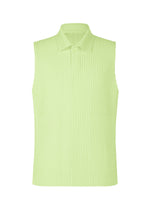 A product shot of the HOMME PLISSÉ ISSEY MIYAKE MONTHLY COLORS : JULY polo shirt in shine green.