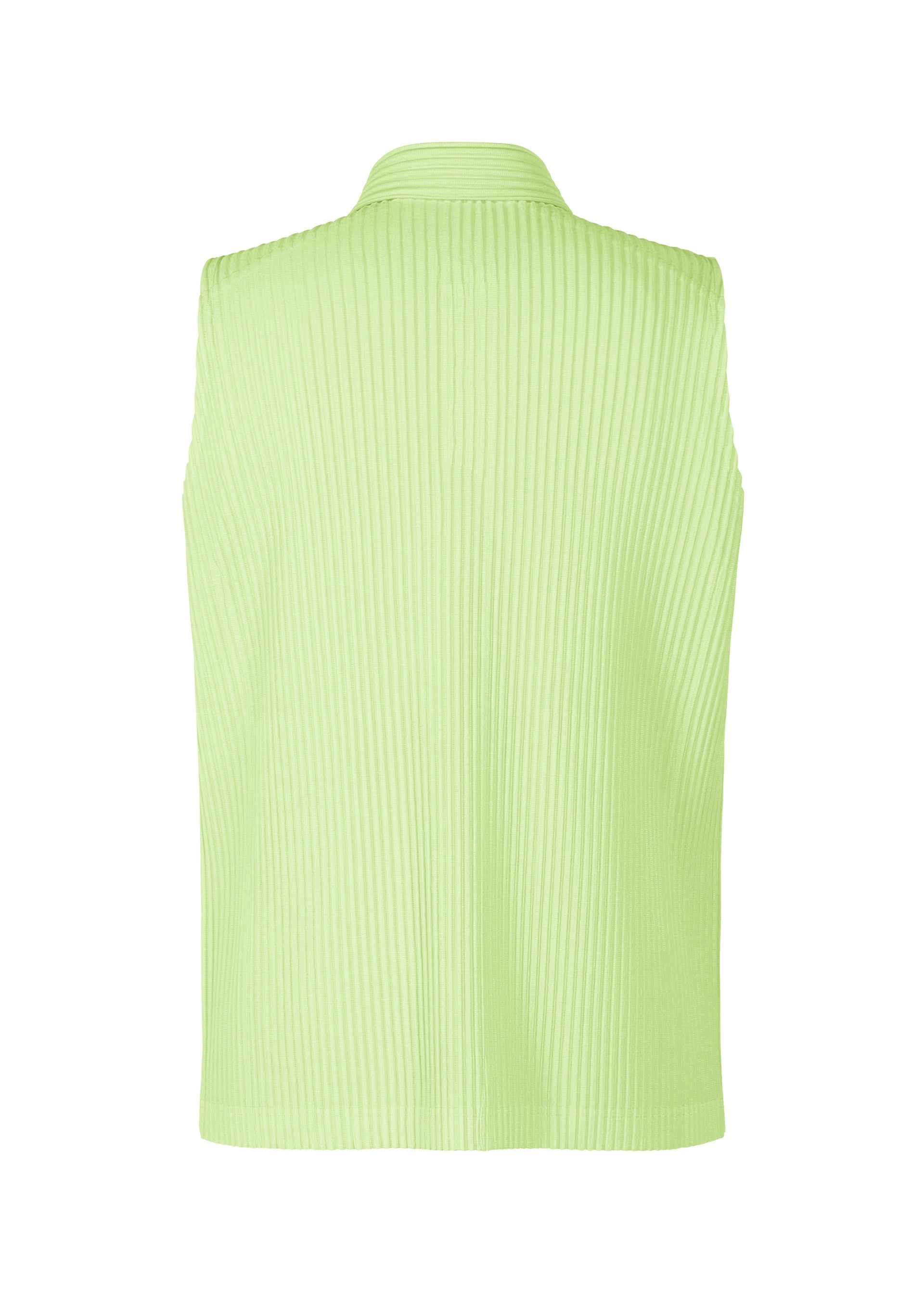 A detail shot of the HOMME PLISSÉ ISSEY MIYAKE MONTHLY COLORS : JULY polo shirt.