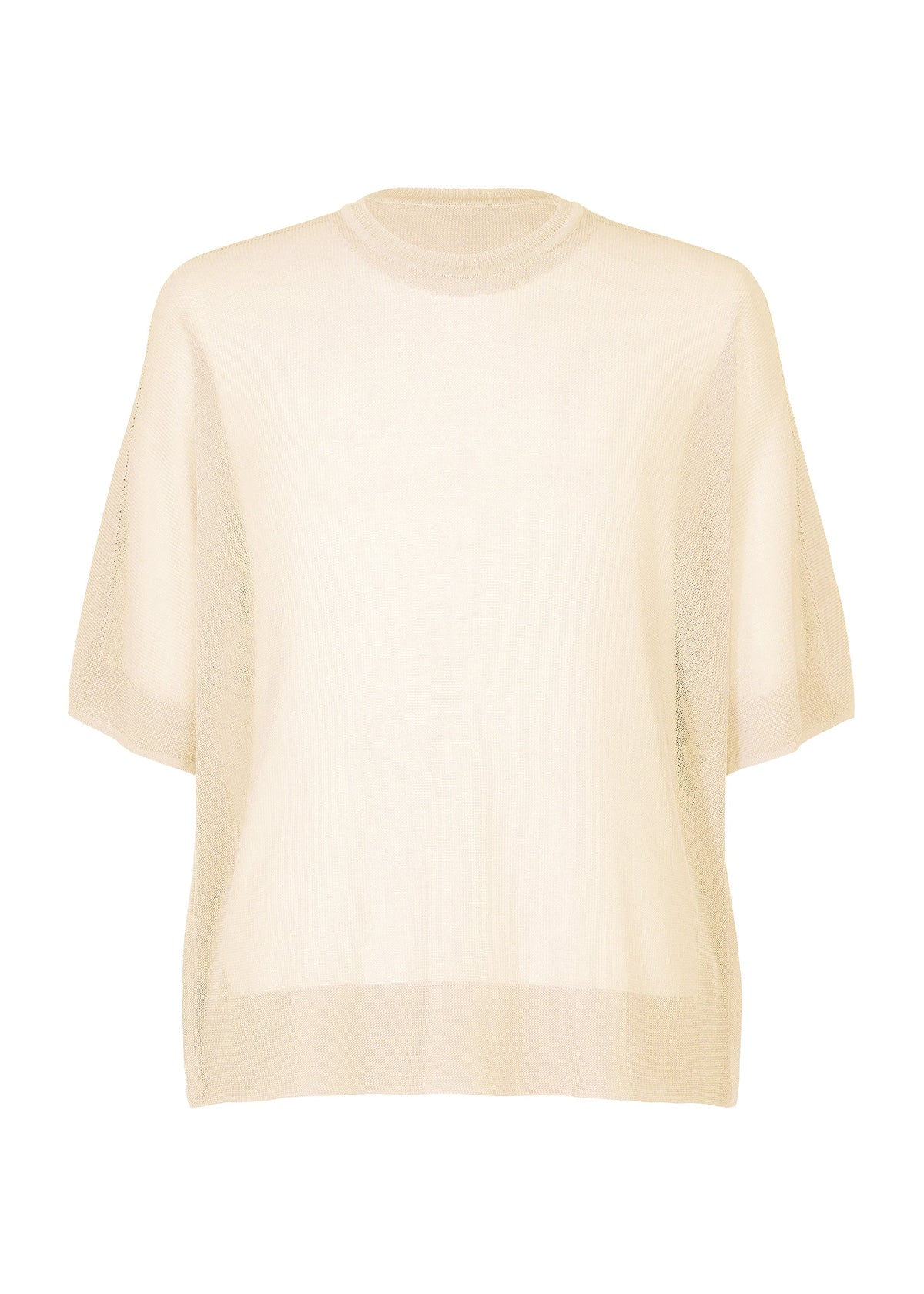 A product shot of the HOMME PLISSÉ ISSEY MIYAKE WASHI FRAMEWORK-T t-shirt in beige.
