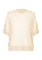 A product shot of the HOMME PLISSÉ ISSEY MIYAKE WASHI FRAMEWORK-T t-shirt in beige.