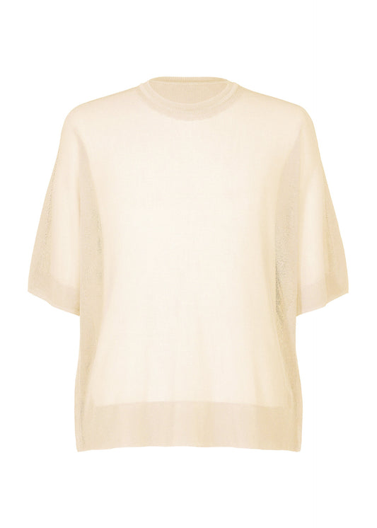 A product shot of the HOMME PLISSÉ ISSEY MIYAKE WASHI FRAMEWORK-T t-shirt in beige.