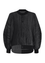 A product shot of the HOMME PLISSÉ ISSEY MIYAKE IN THE SHADOW KNIT knit in black.