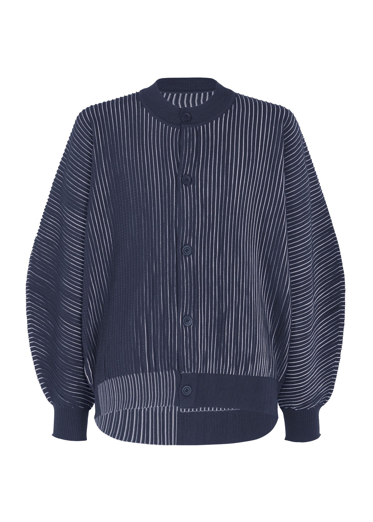 A product shot of the HOMME PLISSÉ ISSEY MIYAKE IN THE SHADOW KNIT knit in blue.