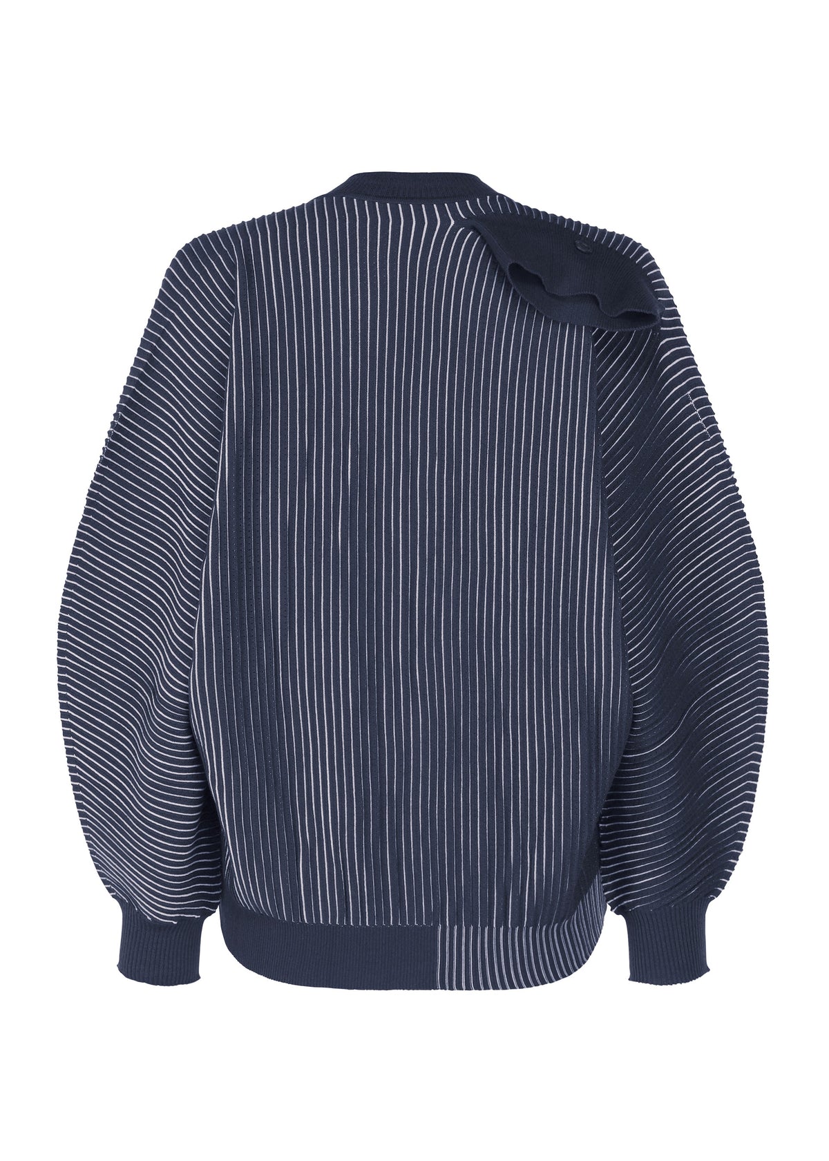 A detail shot of the HOMME PLISSÉ ISSEY MIYAKE IN THE SHADOW KNIT knit.